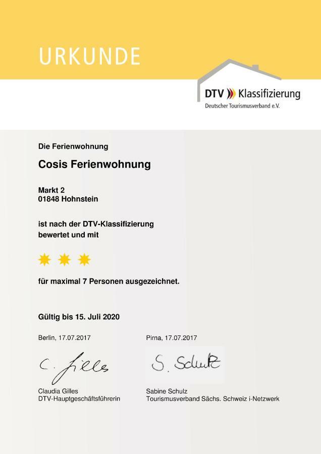 Cosis Ferienwohnung Hohnstein Zewnętrze zdjęcie
